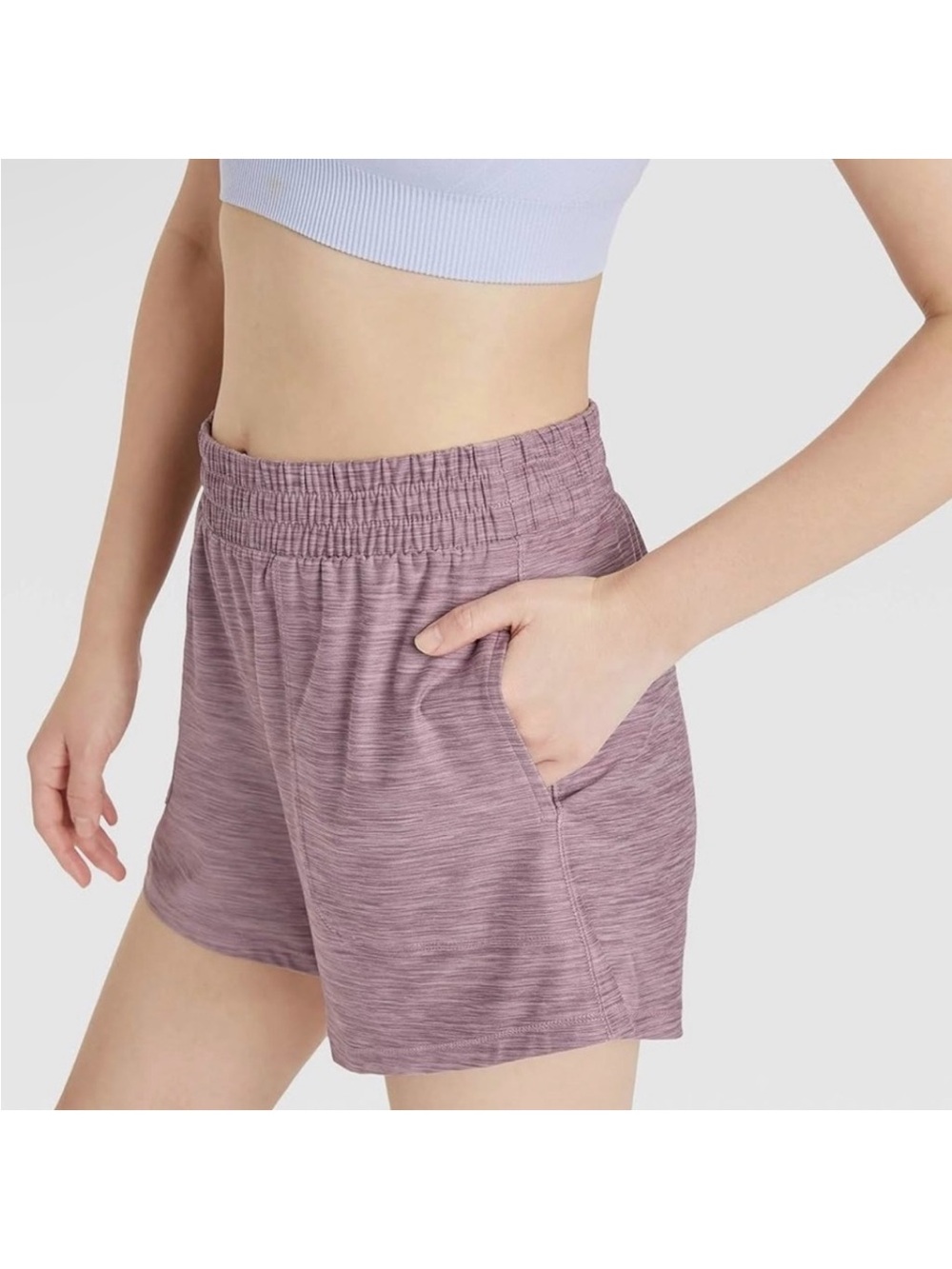 NWT All in Motion Men's Soft Stretch Training Shorts - Heathered Purple/Maroon